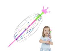 Magic Rainbow Twirler Spinner Wand, Interactive Light Up Bubble Stick Toy, Adorable Fun Rotating Wand for Goodie Bags, Parties, Indoor And Outdoor Games, 13.58x3.15 Inches