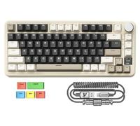 MAGIC-REFINER ATTACK SHARK X85PRO - Tastiera meccanica wireless 75%, display e manopola TFT, tastiera da gioco BT/2,4 GHz/cablata, guarnizione, hot-swap, RGB, con cavo Pro e tasti in PBT a 5 colori