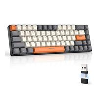 MAGIC-REFINER RK68 Tastiera Gaming Meccanica, 60% Tastiera Wireless 2.4Ghz/Bluetooth 5.0, Apex Pro Mini Hot-Swappable 68 Tasti Interruttore Rosso Lineare con Ricevitore 2 in 1 per PC/MAC, QWERTY US