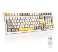 MAGIC-REFINER RK96 Tastiera Gaming Meccanica, 90% Tastiera Wireless 2.4Ghz/Bluetooth 5.0, Apex Pro TKL Hot Swap 100 Tasti Interruttore Rosso Lineare con Ricevitore 2 in 1 per PC/MAC/Smartphone