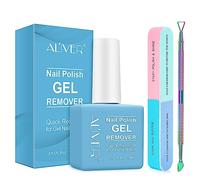 Magic Remover Semipermanente, Remover Semipermanente Unghie con Nail Buffer Blocco e Raschietto Polacco - Rimuovi Semipermanente Unghie