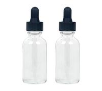 Magic Season Boston - Bottiglie rotonde in vetro, 30 ml, con contagocce, 2 pezzi, colore: Trasparente
