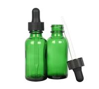 Magic Season Boston - Bottiglie rotonde in vetro, 30 ml, con contagocce, 2 pezzi, colore: Verde