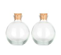 Magic Season Bottiglie decorative in vetro con tappo in sughero, 150 ml, 2 pezzi