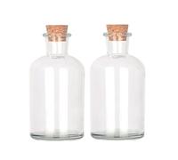 Magic Season Bottiglie decorative in vetro con tappo in sughero (250 ml, bottiglie rotonde/2 pezzi)