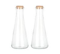 Magic Season Bottiglie di Vetro Decorative con Tappi di Sughero (350 ml Bottiglie Coniche / 2 Pezzi)