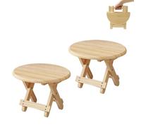 MAGIC SELECT 2 Mini Sgabello Pieghevole in Legno. Sedile da Viaggio, Sgabello Rotondo per Bambini, Poggiapiedi Portatile per Casa, Bagno, Cucina, Giardino, Ufficio, Viaggi. Supporta 90 kg.