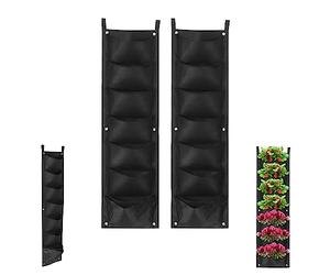 MAGIC SELECT 2X Fioriera da Parete Verticale con 7 Tasche per Giardino Pensile. Sacchi per Piante da Coltivazione. Borsa per Piante Verticali, Design Impermeabile e Innovativo. Fioriera Verticale