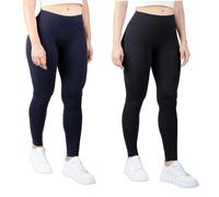MAGIC SELECT 2X Legging Basic Lungo in Cotone. Pantaloni Capri. Leggings Elasticizzati da Donna