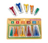 MAGIC SELECT 5 Marcatori di Sbiecatori Manuali. Bias Tape Maker. Creatore di Nastri in Sbieco per Tessuto in Sbieco. Strumenti e Accessori per Cucire. Dimensioni: 6 mm/9 mm/12 mm/18 mm/25 mm.