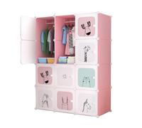 MAGIC SELECT Armadio Modulare per Bambini, Scaffalatura Modulare, Armadio per Bambini, Organizer Modulare, Scaffale per la Casa, 12 Moduli, 140x105 cm,Rosa