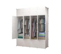 MAGIC SELECT Armadio modulare, Scaffalatura Modulare, Armadio Organizzatore Modulare per Abiti per la Casa, Ripiano Portaoggetti per Camera da Letto, 20 Moduli, 4 Barre, 175x140 cm, Bianco