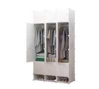 MAGIC SELECT Armadio modulare, Scaffalatura Modulare, Armadio Organizzatore Modulare per Abiti per la Casa, Ripiano Portaoggetti per Camera da Letto, 18 Moduli, 2 Barre, 192x105 cm, Bianco