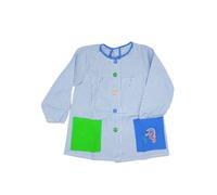 MAGIC SELECT Grembiule Scolastico per Bambini. Grembiule per Bambini a Quadretti con Bottoni, per l'Asilo e la Scuola. Grembiule con Tasca Ricamata per Bambini