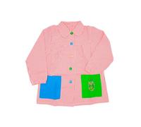 MAGIC SELECT Grembiule Scolastico per Bambini. Grembiule per Bambini a Quadretti con Bottoni, per l'Asilo e la Scuola. Grembiule con Tasca Ricamata per Bambini