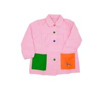 MAGIC SELECT Grembiule Scolastico per Bambini. Grembiule per Bambini a Quadretti con Bottoni, per l'Asilo e la Scuola. Grembiule con Tasca Ricamata per Bambini