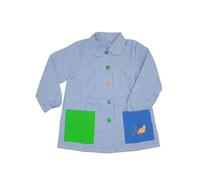 MAGIC SELECT Grembiule Scolastico per Bambini. Grembiule per Bambini a Quadretti con Bottoni, per l'Asilo e la Scuola. Grembiule con Tasca Ricamata per Bambini