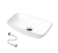 MAGIC SELECT Lavabo in Ceramica, Lavabo da Appoggio Bianco, Lavabo Sospeso Bagno Antimacchia, Facile da Pulire con Attacchi Standard. Ideale per Cucina o Bagno. (48x23,5x11,5 CM)