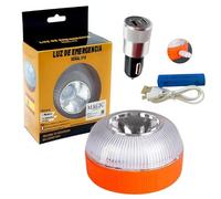 MAGIC SELECT Luce di Emergenza V16, per Segnaletica Stradale di Auto e Moto. Luce Gialla Lampeggiante e Bianca Fissa con Accensione Automatica, Base Magnetica e Batteria Ricaricabile.