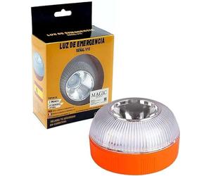 MAGIC SELECT Luce di Emergenza V16, per Segnaletica Stradale di Auto e Moto. Luce Gialla Lampeggiante e Bianca Fissa con Accensione Automatica, Base Magnetica e Batteria Ricaricabile.…
