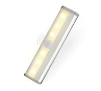 MAGIC SELECT Luce per armadio a 6 LED con sensore di movimento, Banda magnetica, funzionamento a batteria (non inclusa). Luce Calda notturna multiuso da 10 cm, cucina, corridoio, bagno, scala.