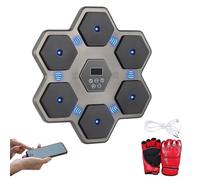 MAGIC SELECT Macchina da Boxe Musicale. Attrezzatura da Allenamento da Parete con LED, Guantoni da Boxe, Bluetooth e Luci a Ritmo di Musica per Bambini/Adulti. (9 modalità, 45x45 cm)