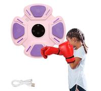 MAGIC SELECT Macchina da Boxe Musicale, Attrezzatura da Allenamento per Boxe a Parete in PU, Pad da Boxe a LED, 3 Canzoni Diverse, Luci al Ritmo della Musica per Bambini e Adulti. (32x32x4,5 cm)