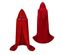 MAGIC SELECT Mantello Lungo per Costume, con Cappuccio. Unisex. Mantello per Adulti, Bambini. Mantello da Vampiro, da Strega. 110 cm. Halloween, Carnevale, Cosplay, Festa.