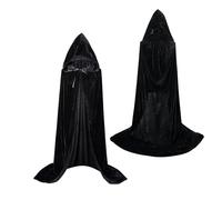 MAGIC SELECT Mantello Lungo per Costume, con Cappuccio. Unisex. Mantello per Adulti, Bambini. Mantello da Vampiro, da Strega. 130 cm. Halloween, Carnevale, Cosplay, Festa.
