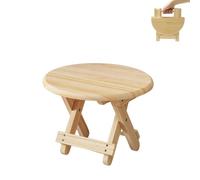 Mini Sgabello Pieghevole in Legno. Sedile da Viaggio, Sgabello Rotondo per Bambini, Poggiapiedi Portatile per Casa, Bagno, Cucina, Giardino, Ufficio, Viaggi. Supporta 90 kg.