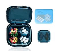 MAGIC SELECT Portapillole Tasca Trasparente con Custodia Regalo, Scatola Pastiglie con 4 Scomparti - Prese, Organizzatore Medicazione di Plastica Grado Alimentare