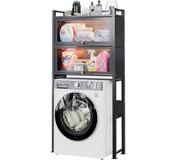 MAGIC SELECT Ripiano sopra la Lavatrice con ante Pieghevoli | Rack di Stoccaggio Impermeabile | Scaffale Organizer Multiuso | Risparmia Spazio con 3 Livelli | Gambe Regolabili in Altezza