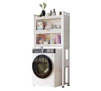 MAGIC SELECT Ripiano sopra la Lavatrice con ante Pieghevoli | Rack di Stoccaggio Impermeabile | Scaffale Organizer Multiuso | Risparmia Spazio con 3 Livelli | Gambe Regolabili in Altezza