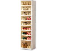 MAGIC SELECT Scarpiera Pieghevole. Scatola per Scarpe Impilabile Trasparente. Organizer per Scarpe Senza Installazione per 18 Paia, 9 Altezze. Stoccaggio Traspirante Antipolvere per Scarpe (Bianco)