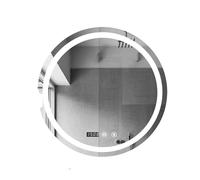 MAGIC SELECT Specchio da Bagno con Luce. Specchio Rotondo LED da Parete con 3 Tonalità di Colore, Dimmerabile, Anti-Appannamento, con Orologio e Temperatura. Ideale pe Bagno o Toeletta. (50cm)