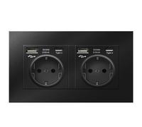MAGIC SELECT Spina Doppia Parete con Presa di Corrente Incorporata | 2 Prese, 2 USB-A, 2 USB-C 5V 2100ma 250V 16A Ricarica Rapida, Spina Europea Per Interni