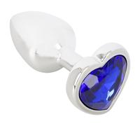 Magic Shiver - plug anale in metallo con pietra (blu)