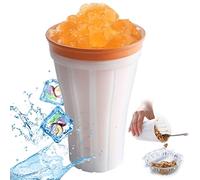 Magic Slushy Maker Squeeze Cup, RosyFate Slushy Tazza fai da te Tazza per gelato, bicchiere da spremere per bevande, tazza per freeze portatile, frullati ghiacciati veloce, arancione