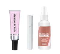 Magic Solid Nail Glue Kit 3-In-1 Nail Art Kits | Solid Nail Glue Gel for Nail Tip Press on Nails, Solid Nail Tips Gel for Nail Art,Strong Adhesive Solid Nail Tips Gel