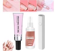 Magic Solid Nail Glue Kit 3-In-1 Nail Art Kits, Solid Nail Glue Gel, gel solido per nail art, Solid Nail Tips Gel for Nail Art,Nail Glue Remover for Press on Nails