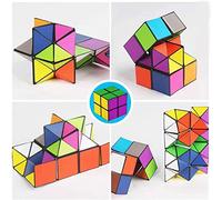 Magic Star Cube 2 in 1, Infinity Cube, Speed Cube, superficie liscia solida e durevole, assemblaggio 3D, antistress, sollievo dall'ansia, rompicapo, cubo puzzle durevole per bambini e adulti