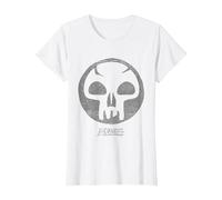 Magic: The Gathering Black Mana Maglietta, Donna, Bianco, 3XL