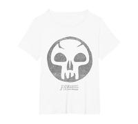 Magic: The Gathering Black Mana Maglietta, Donna Plus-Size, Bianco, 2X