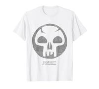 Magic: The Gathering Black Mana Maglietta, Uomo, Bianco, S
