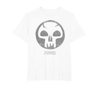 Magic: The Gathering Black Mana Maglietta, Uomo Taglie Grandi, Bianco, 5X Tall