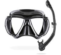 Magic: The Gathering CRESSI Big Eyes+Alpha Ultra Dry Combo Black/Black - Combo Set Mascher Snorkel Ultra Dry per Immersioni e Snorkeling, Nero/Nero, Taglia Unica, Adulti