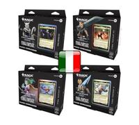 Magic: The Gathering FINAL FANTASY Commander Display 4 Deck ITA MTG Universes Beyond Commander Mazzi Italiano + 100 Sleeves protettive