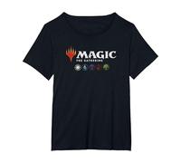 Magic: The Gathering Mana Logo Maglietta, Donna Plus-Size, Nero, 1X
