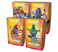 Magic: The Gathering Marvel Super Heroes Collector's Edition Commander Deck Bundle - Include tutti e 4 i mazzi in lamina di sovratensione (Avengers Assemble, Wakanda Forever, The Fantastic Four, Doom