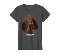 Magic: The Gathering Nicol Bolas The Elder Dragon Maglietta, Donna, Grigio Scuro, L